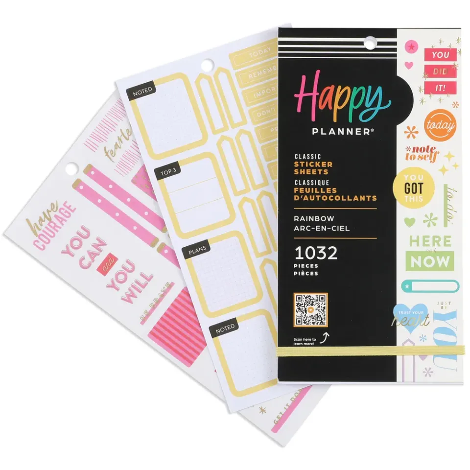 Happy Planner Rainbow Value Pack stickers 30 feuilles arc-en-ciel
