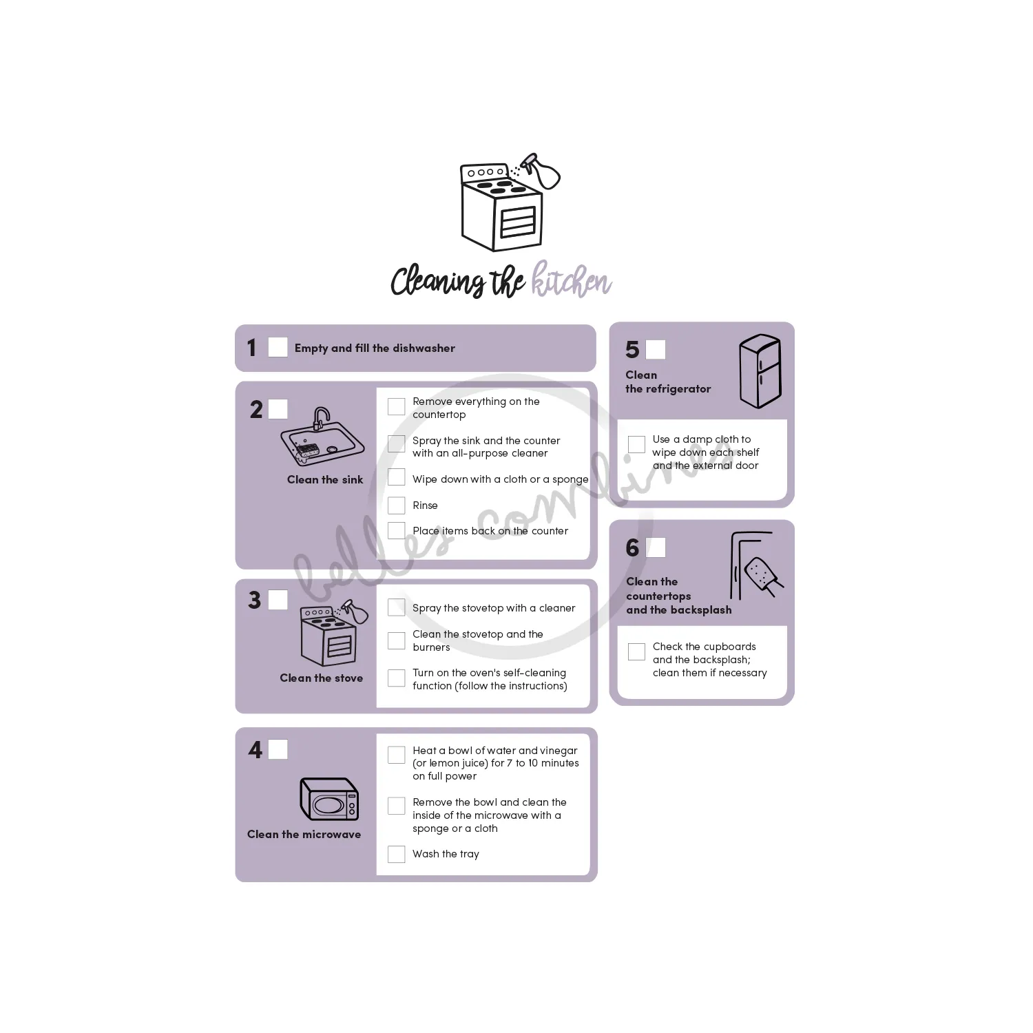 Les Belles Combines Aide-mémoire tâches complexes à imprimer