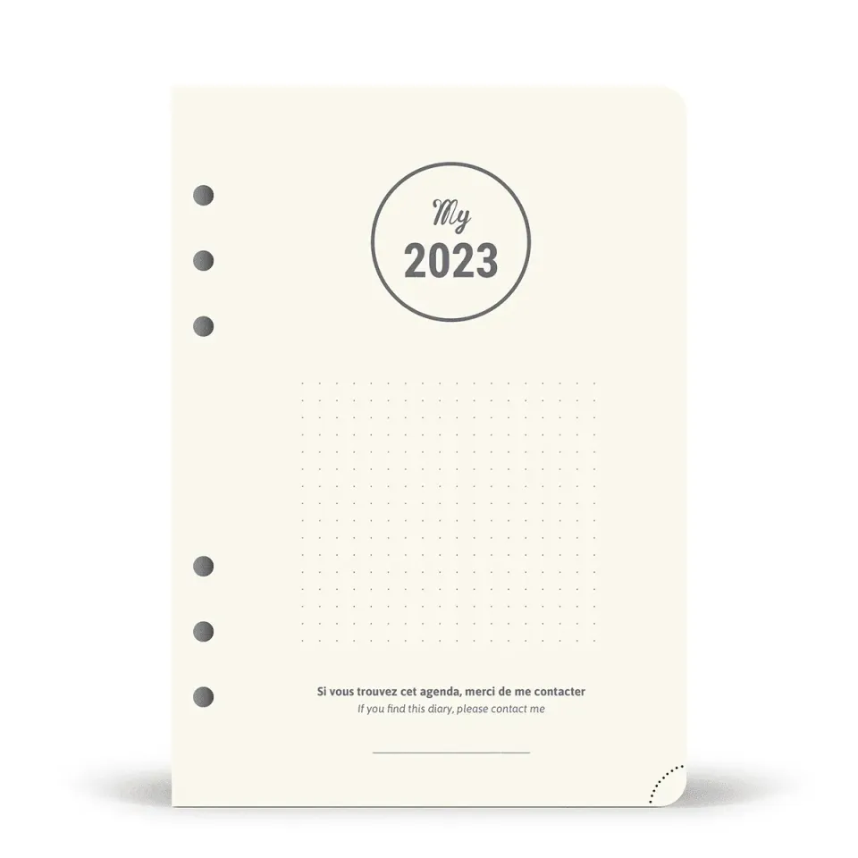 My365 My 2023 recharge organiseur A5 2023 papier recyclé