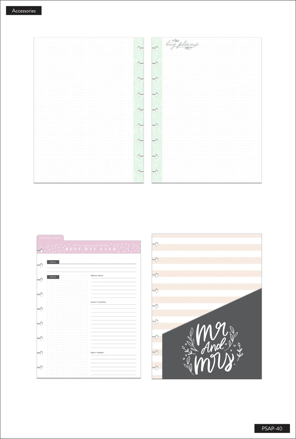 Me & my big ideas Squad Goals papier recharge ligné vierge Classic 40 feuilles