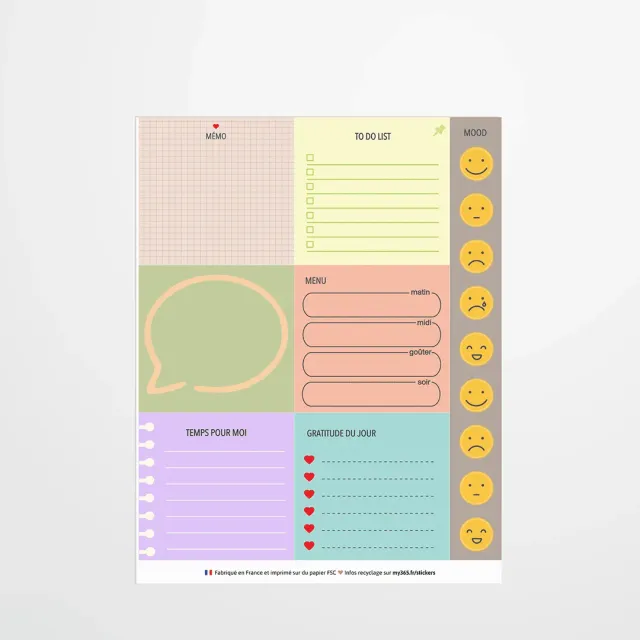 My365 Todo Mood stickers agenda A5 listes
