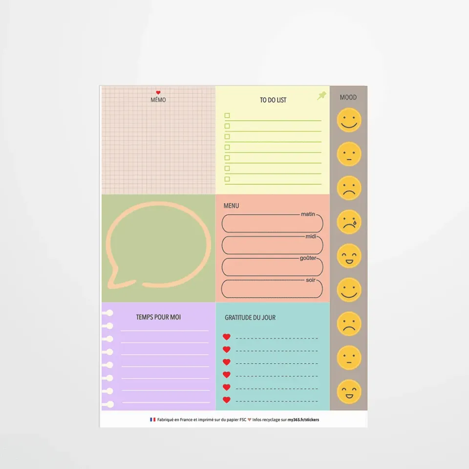 My365 Todo Mood stickers agenda A5 listes
