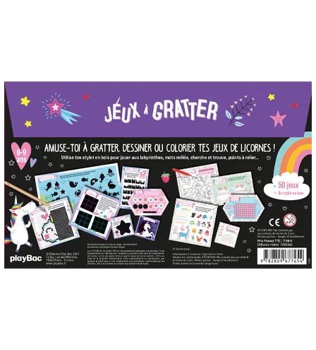 Frigobloc Jeux à gratter Licornes magiques pochette 50 jeux