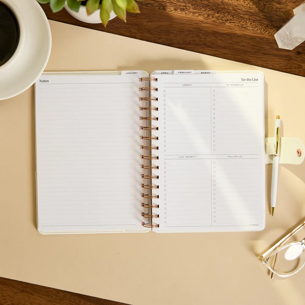 Citrine Ivory Diagonals agenda 2027 A5 spirale pro 12 mois
