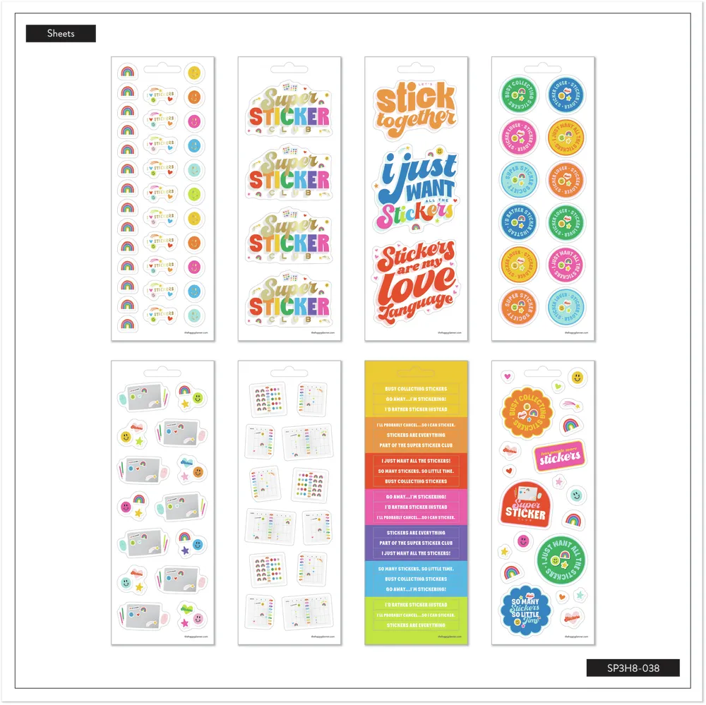 Me & my big ideas I Heart Stickers déco 8 planches 122 stickers