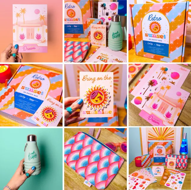 Happy Planner Retro Sunset Traveler coffret voyage Cat Coq