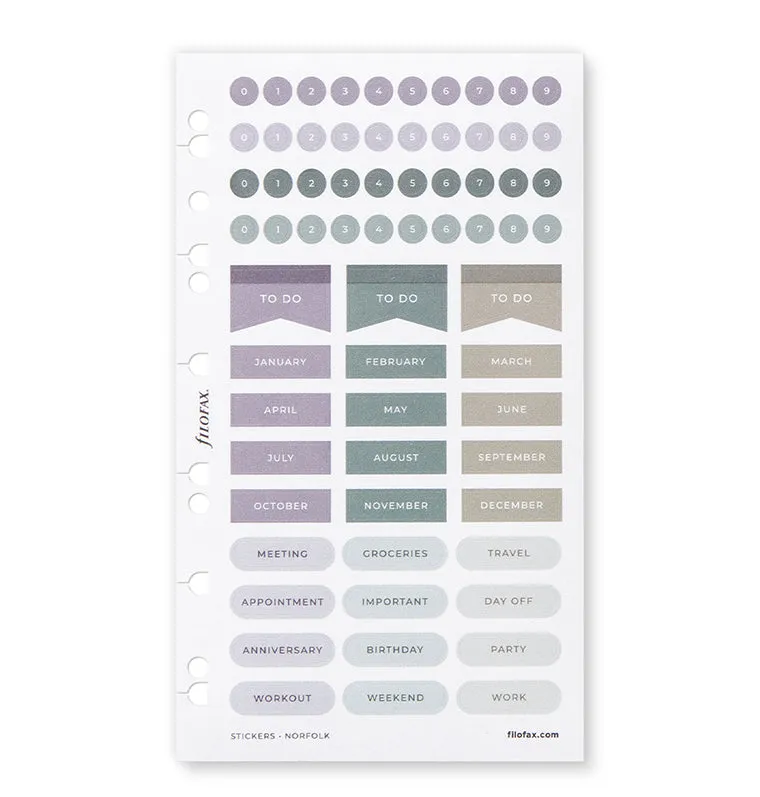 Filofax Norfolk autocollants 387 stickers repositionnables