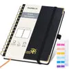 Poprun WH145P carnet uni spirale noir