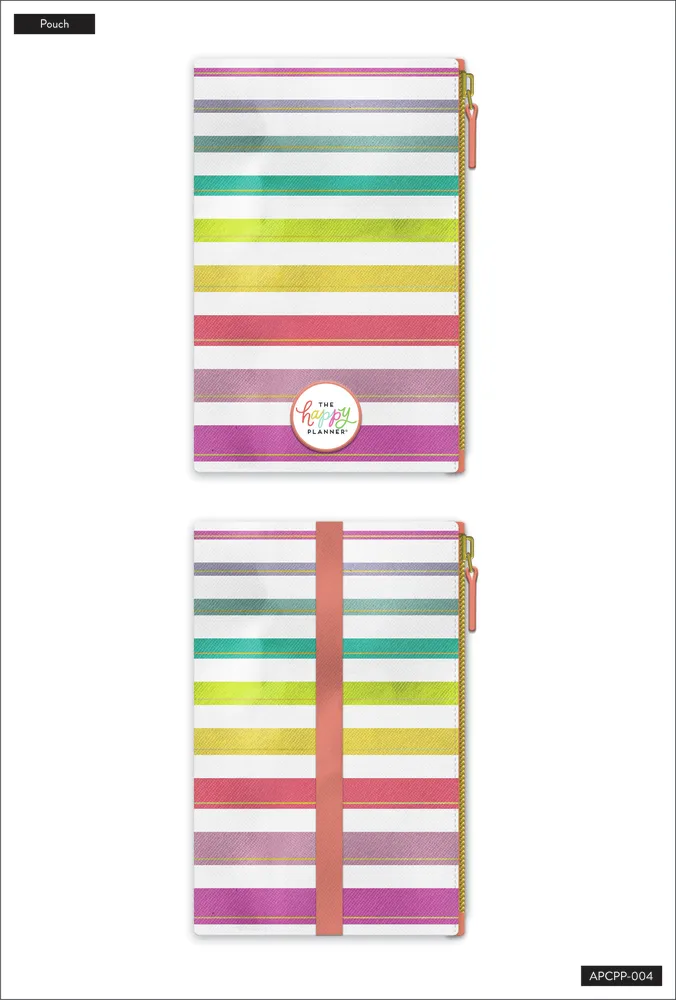 Happy Planner Pastel Stripe trousse à crayons rayée