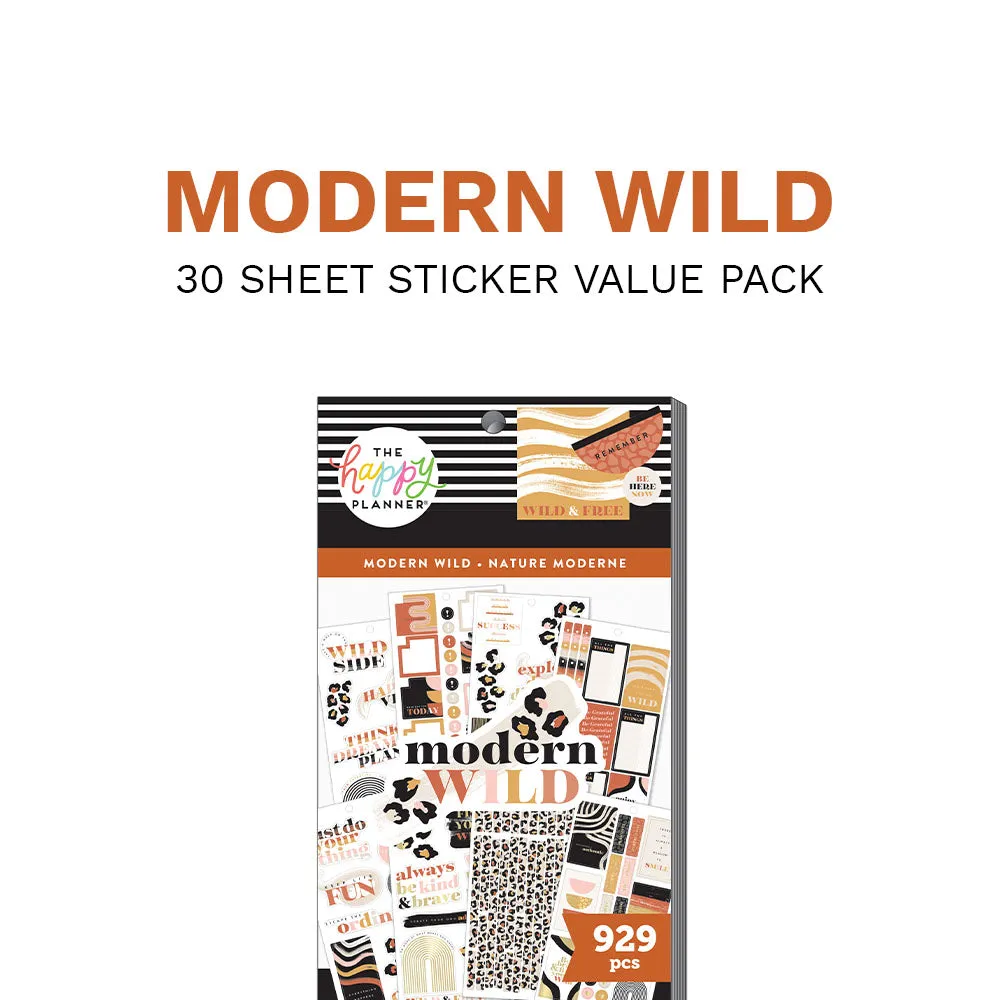 Happy Planner Modern Wild autocollants x929 imprimé animal