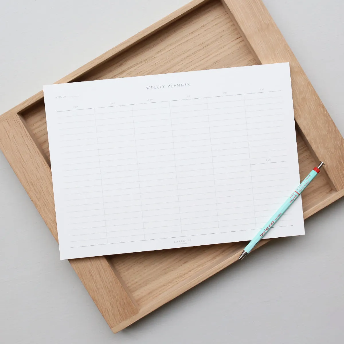 Kartotek Weekly Planner bloc semainier A4 non daté