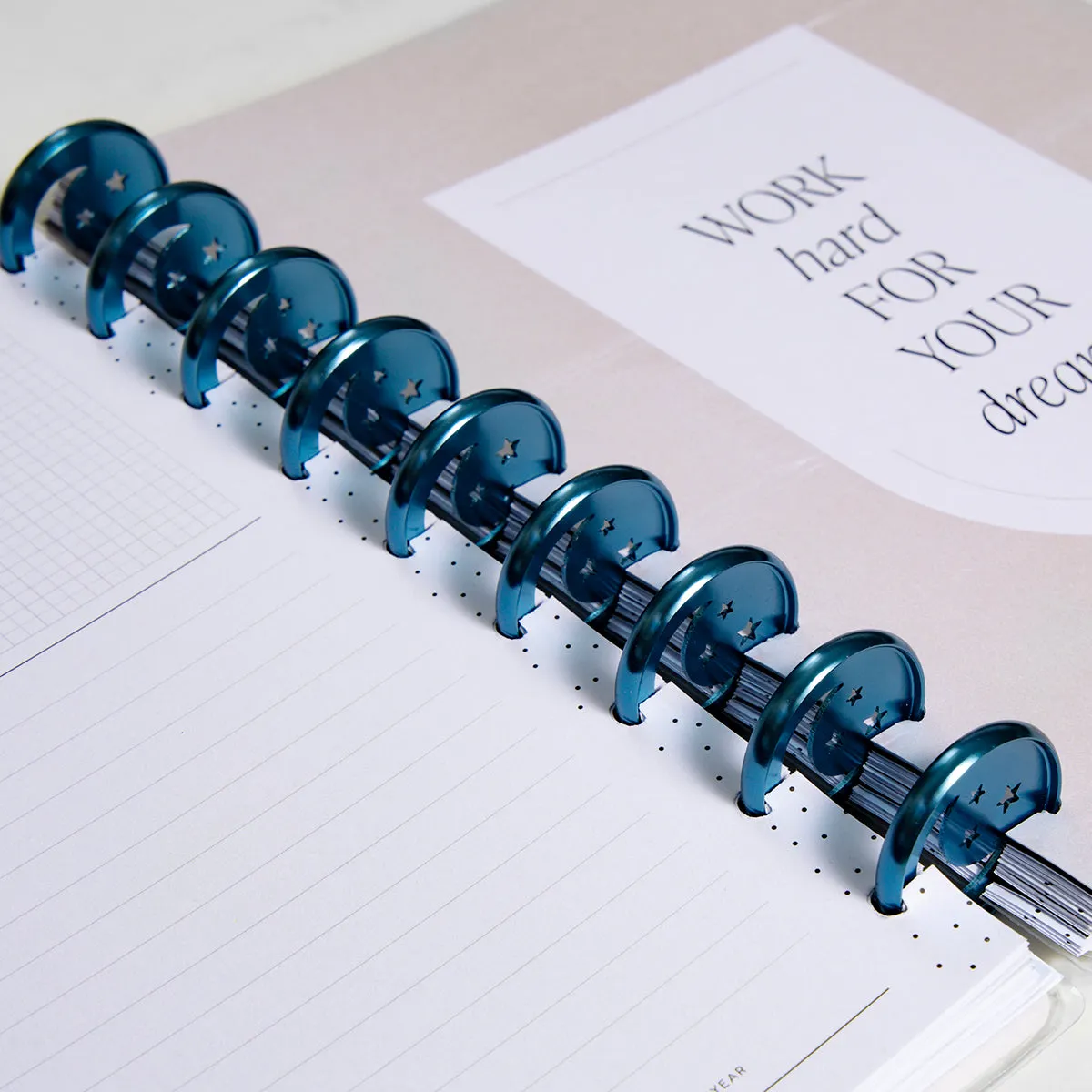 Happy Planner Indigo Starry Moon disques métal medium x11 indigo
