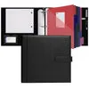 Poprun classeur 3 anneaux cuir PU noir A4