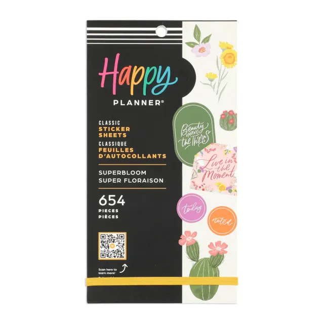 Happy Planner Superbloom stickers agenda 654 pcs fleurs doré