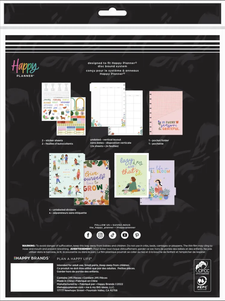 Happy Planner Squad Goals Big recharge agenda vertical 4 mois