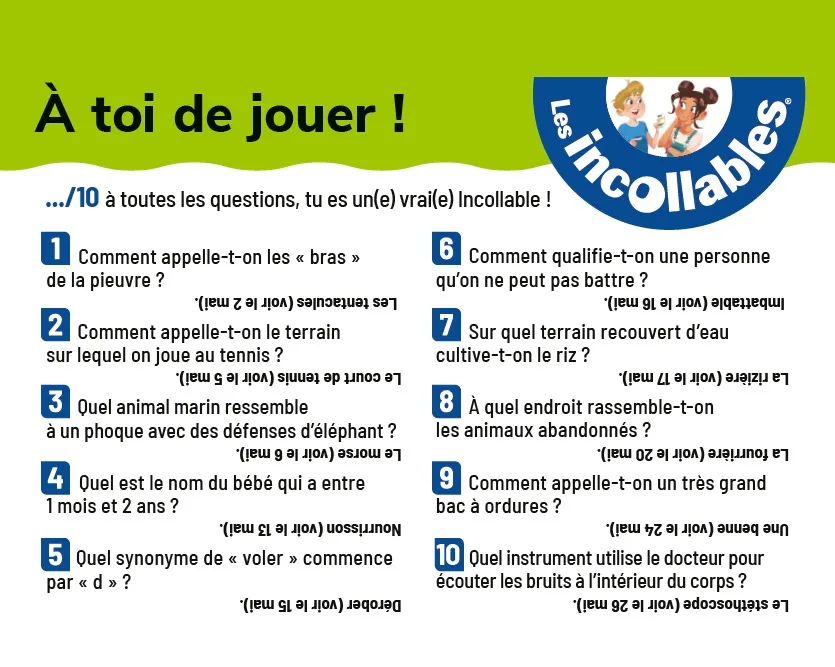 Les Incollables Un mot par jour CP 6-7 ans éphéméride édition 2021