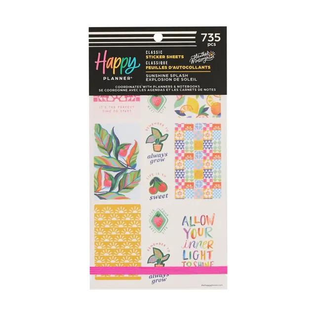 Happy Planner Sunshine Splash stickers colorés 30 planches