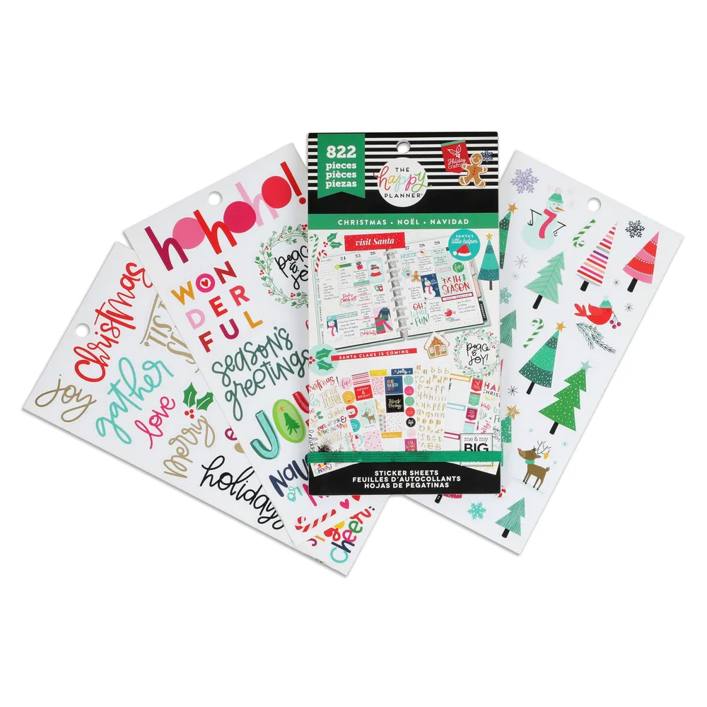 Happy Planner Value Pack Christmas autocollants 30 feuilles Noël