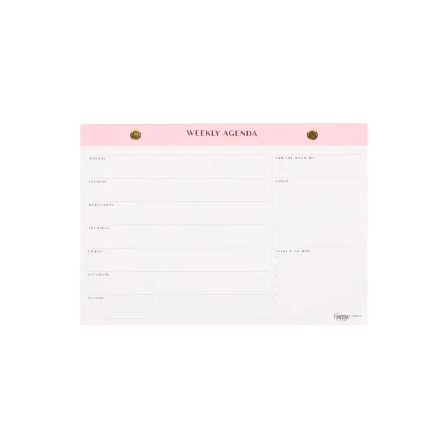 Happy Planner Blushed calendrier bureau hebdo non daté doré