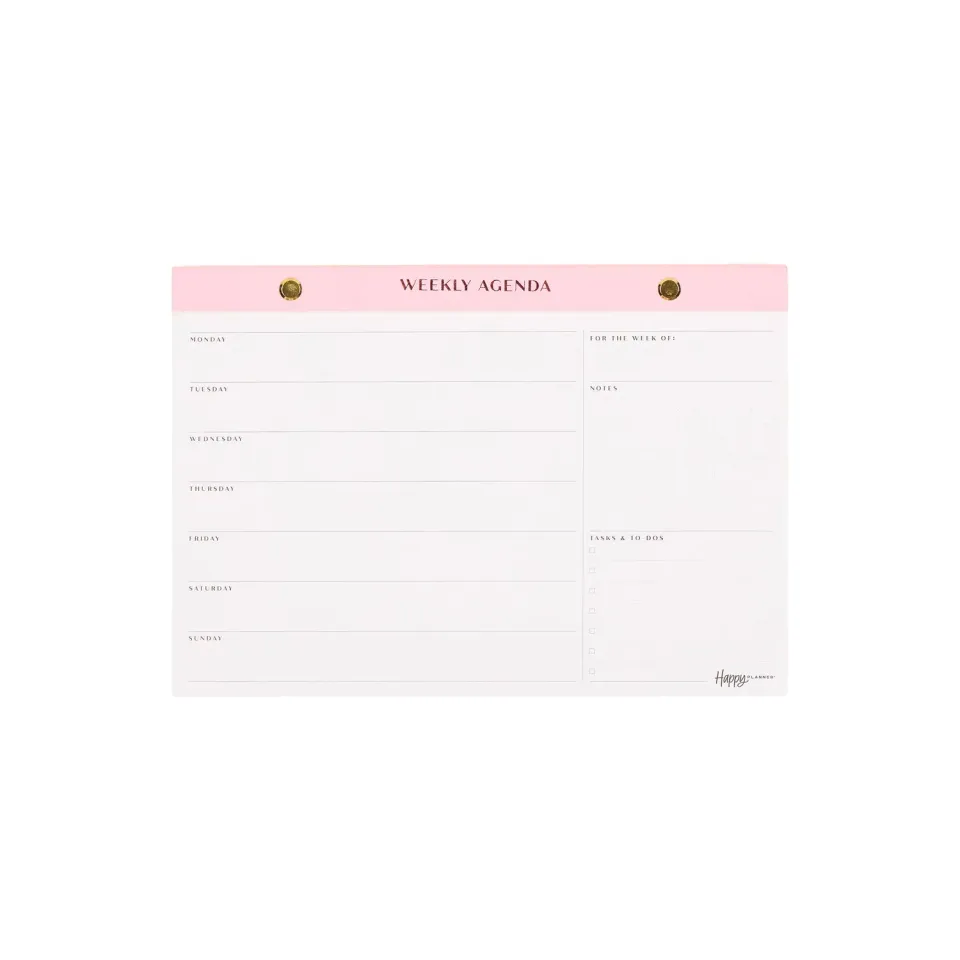 Happy Planner Blushed calendrier bureau hebdo non daté doré