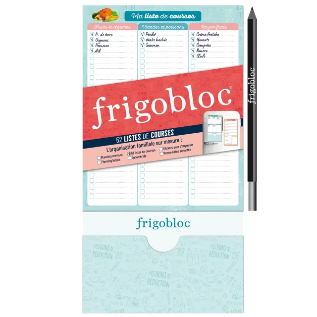 Frigobloc 52 listes de courses bloc aimanté frigo