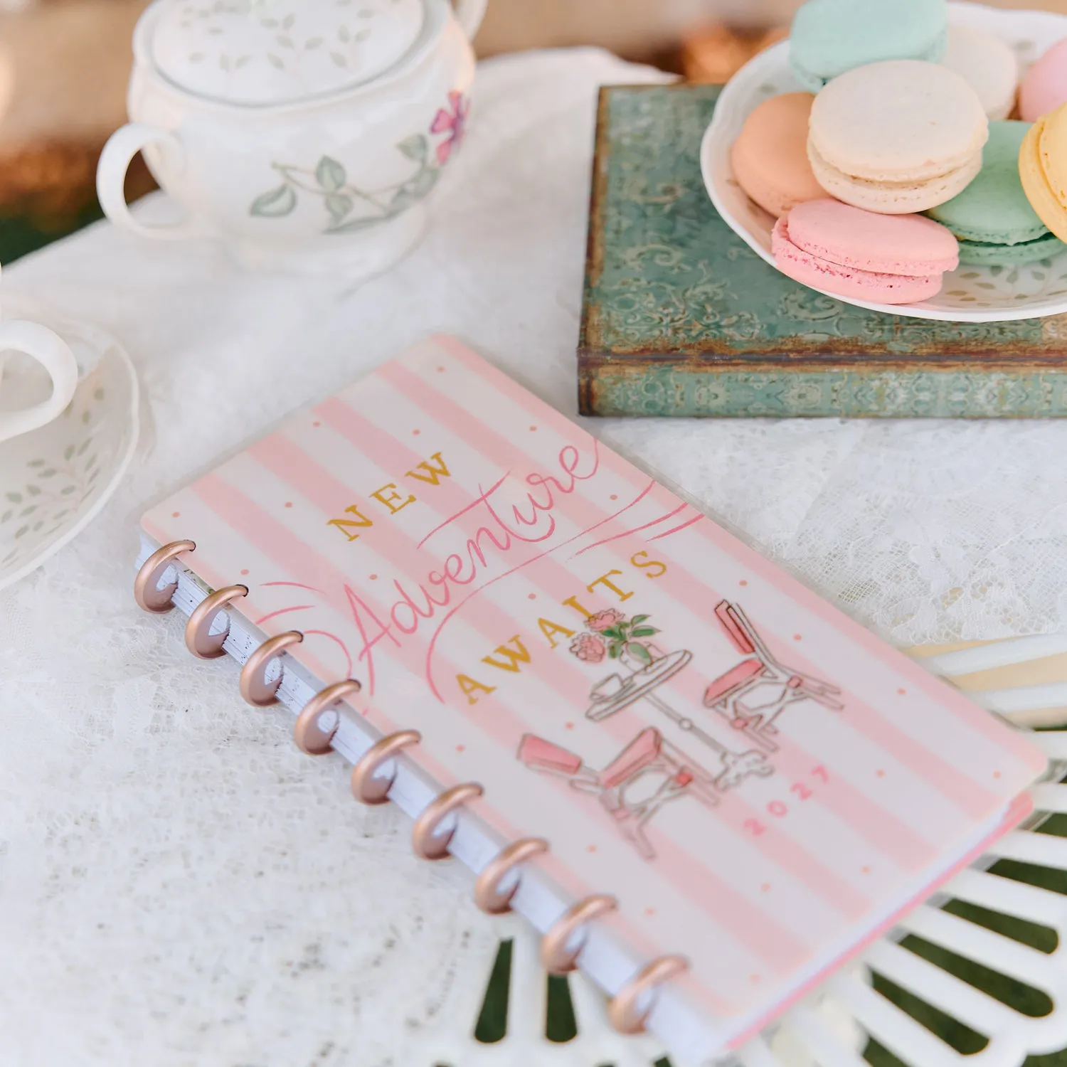 Happy Planner Seasonal Sidewalks agenda 2027 Skinny horizontal 12 mois