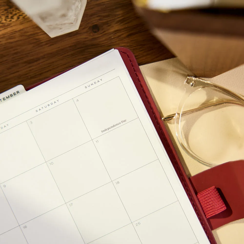 Happy Planner Citrine Burgundy Scallop agenda 2027 A5 pro 12 mois