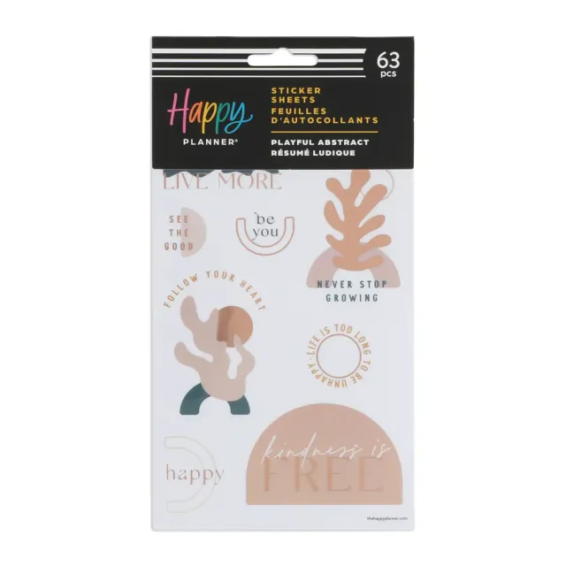 Happy Planner Playful Abstract stickers décoratifs 5 planches abstrait