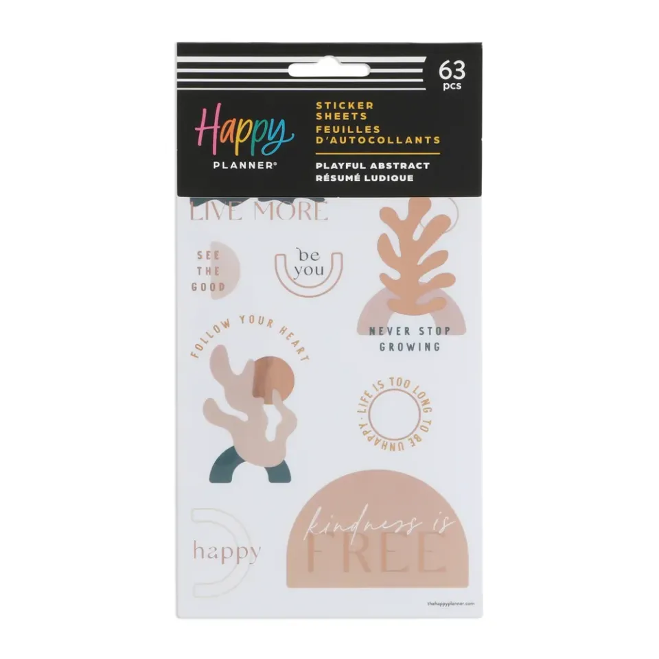Happy Planner Playful Abstract stickers décoratifs 5 planches abstrait