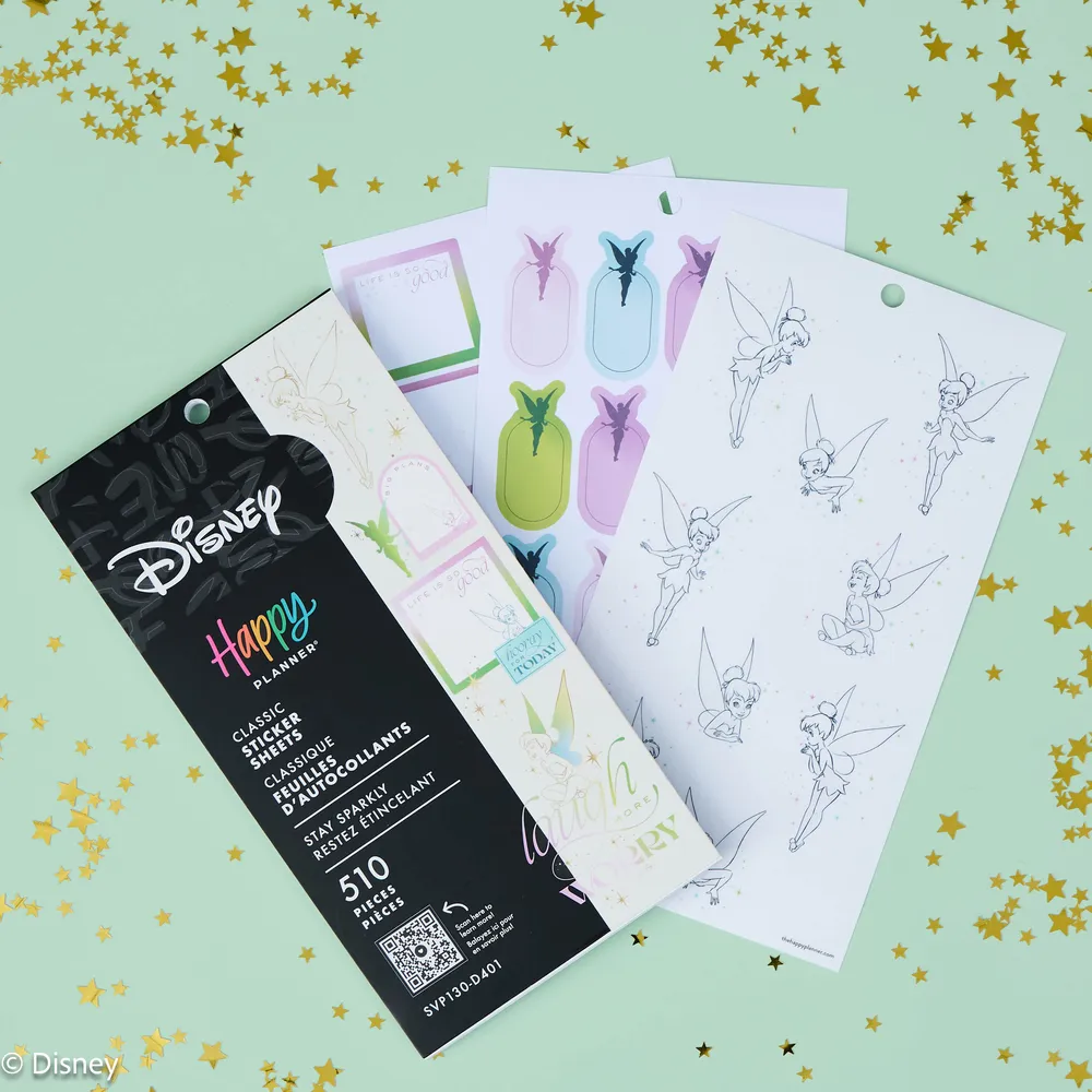 Happy Planner Tinker Bell Stay Sparkly stickers 30 planches