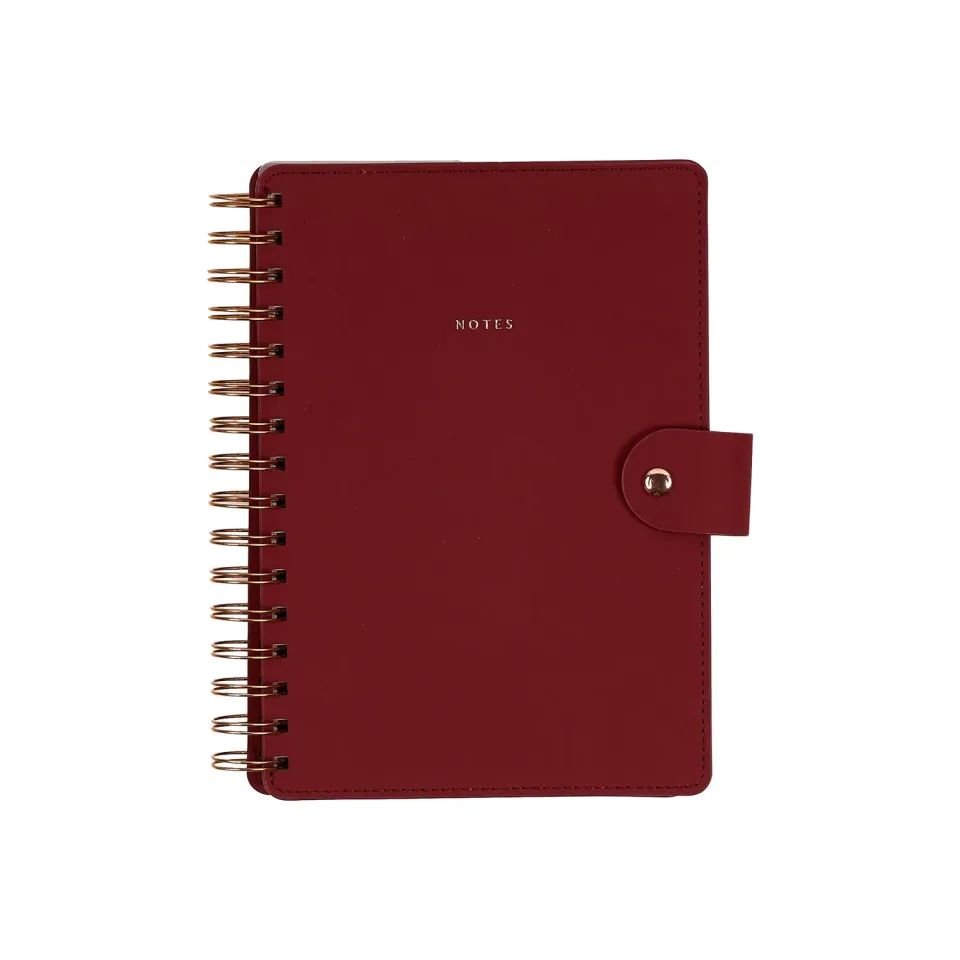Happy Planner Citrine carnet spirale A5 bordeaux cuir vegan