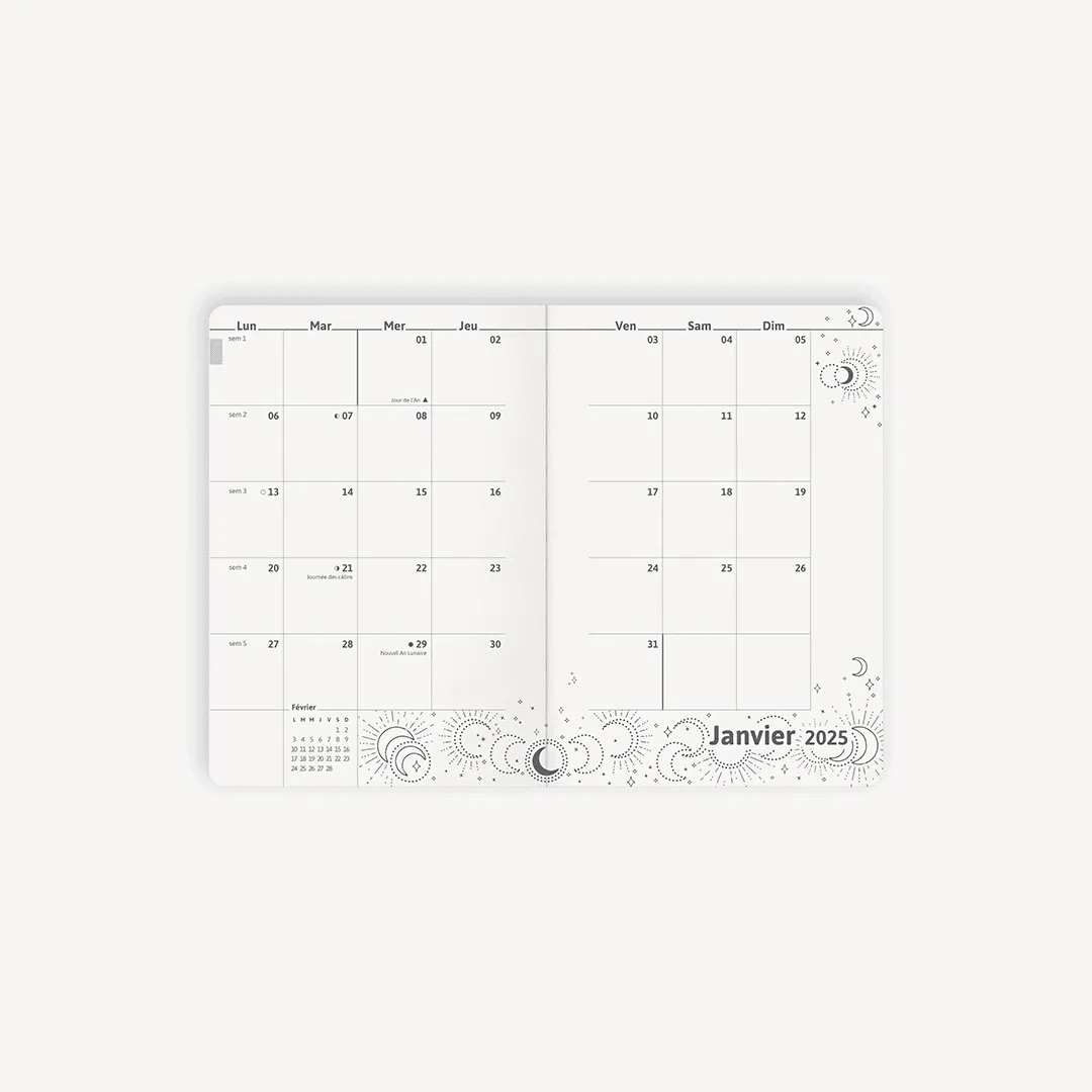 My365 Duo organisation agenda 2025 poche A6 sable chocolat
