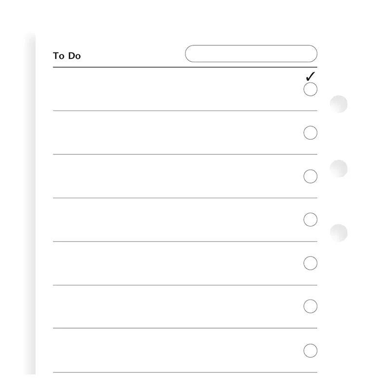 Filofax Classic recharge To Do Personal 20 feuilles