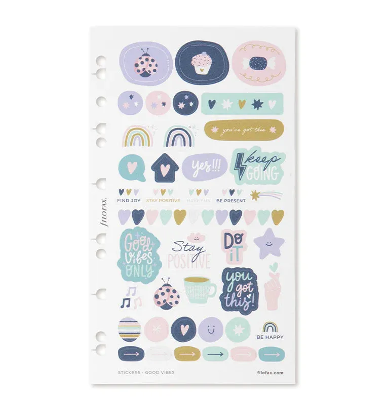 Filofax Good Vibes Stickers autocollants 6 feuilles repositionnables