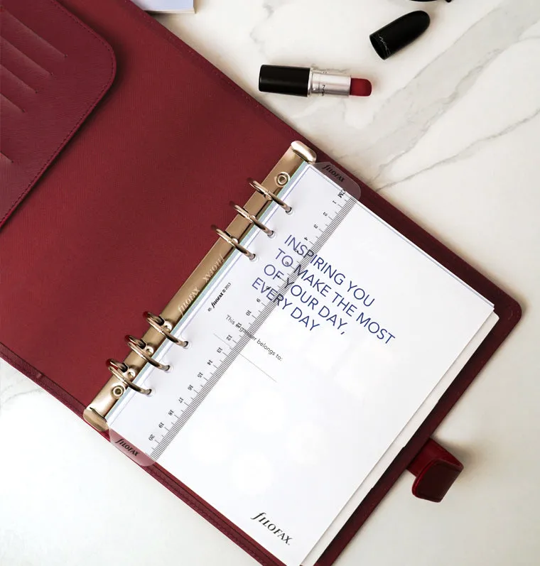 Filofax Saffiano organiser A5 modulaire Dark Cherry cuir