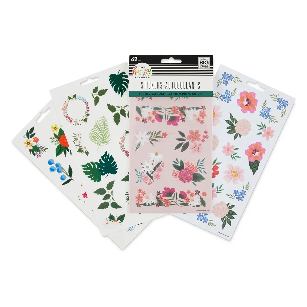 Happy Planner Spring Florals stickers fleurs 62 pièces