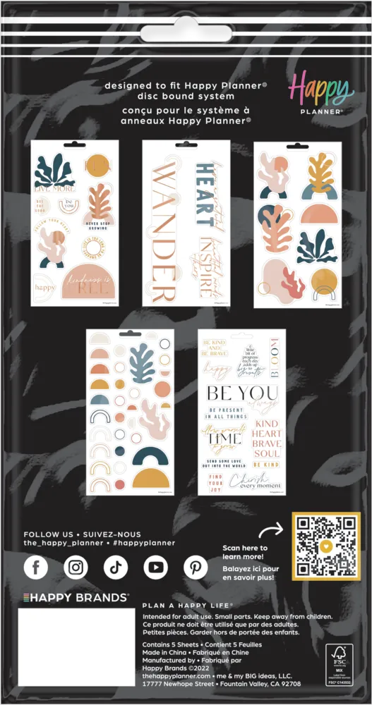 Happy Planner Playful Abstract stickers décoratifs 5 planches abstrait