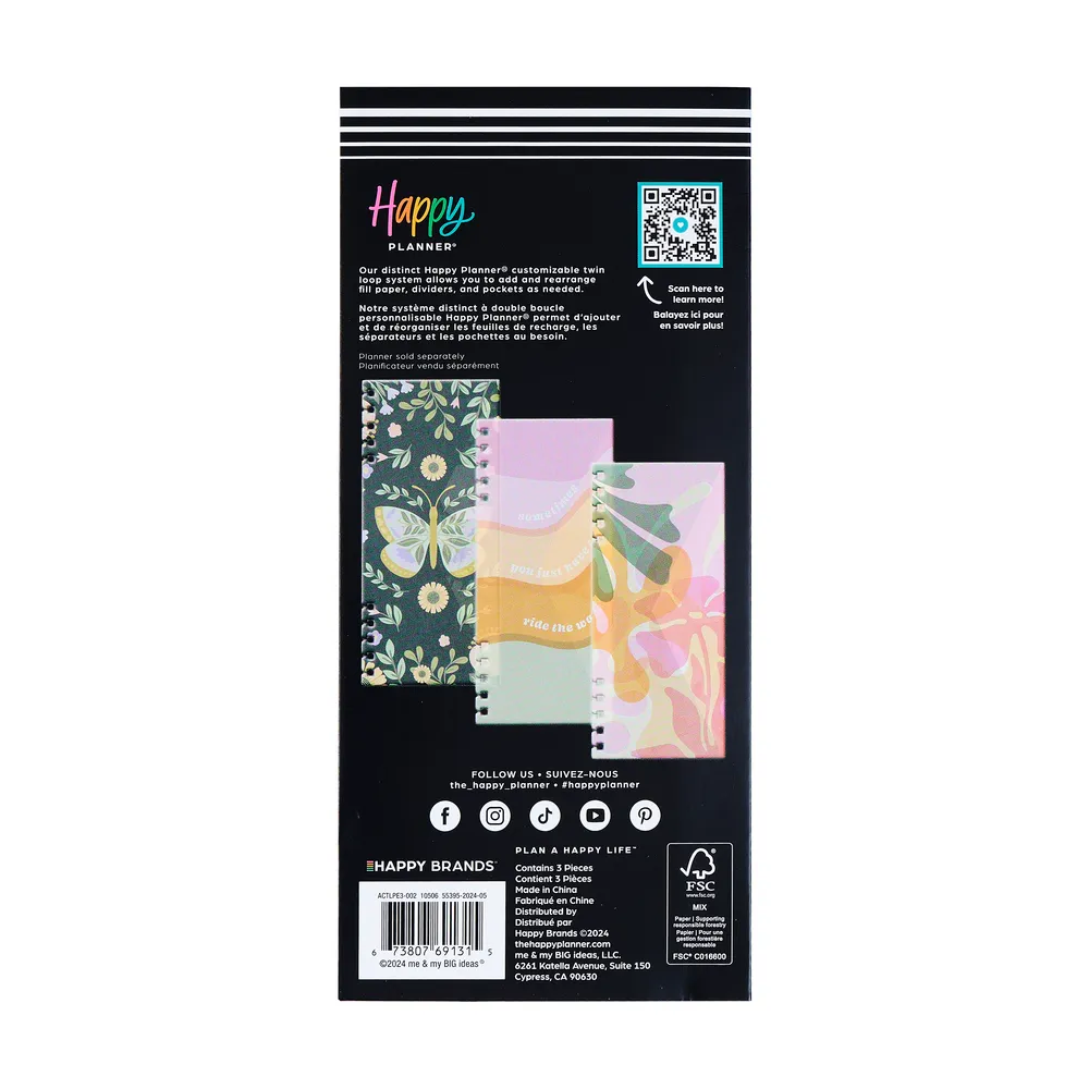 Happy Planner Vivid Brights Classic pochettes spirale x3