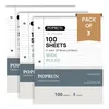 Poprun FP85WR100 feuilles mobiles lignées lot de 3