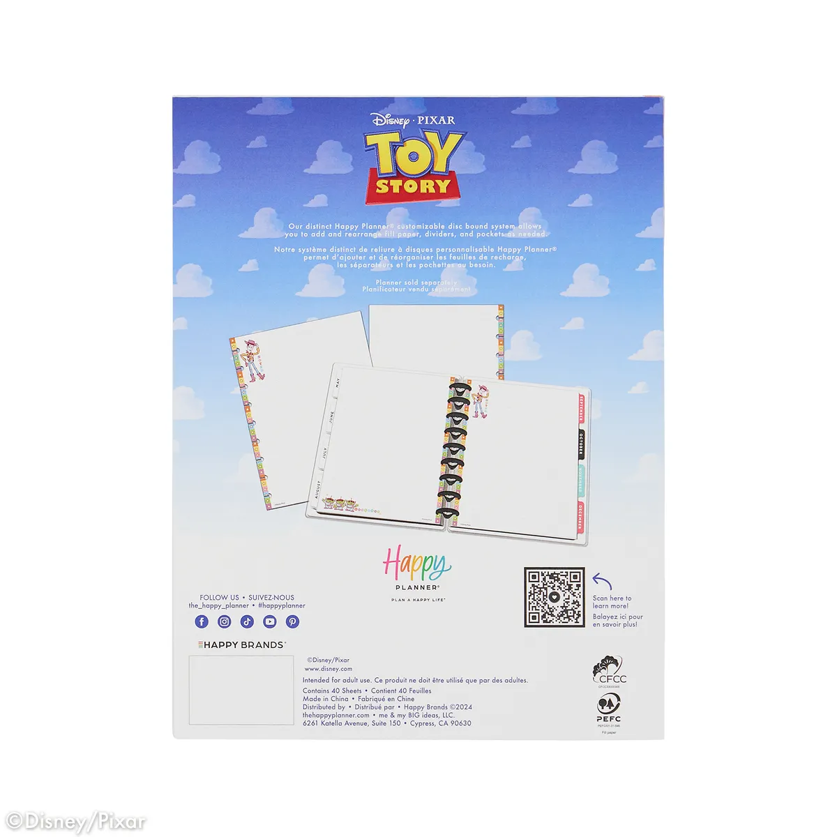 Happy Planner Toy Story 30 ans papier recharge Classic pointillé 40
