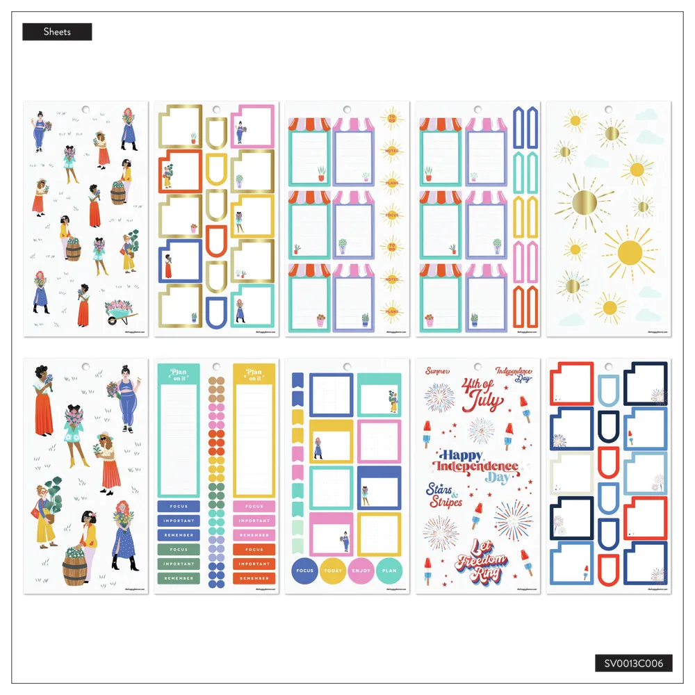 Happy Planner Summer Vibes stickers été 759 motifs 30 planches