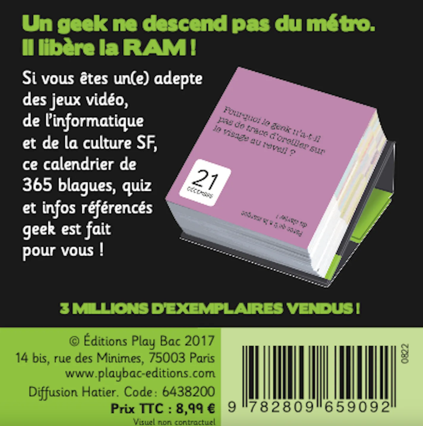 Frigobloc Mini calendrier 365 blagues de geek jeux vidéo