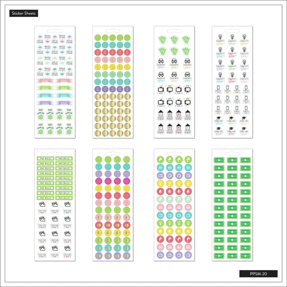 Happy Planner Save Up Budget stickers 8 feuilles 341 budget