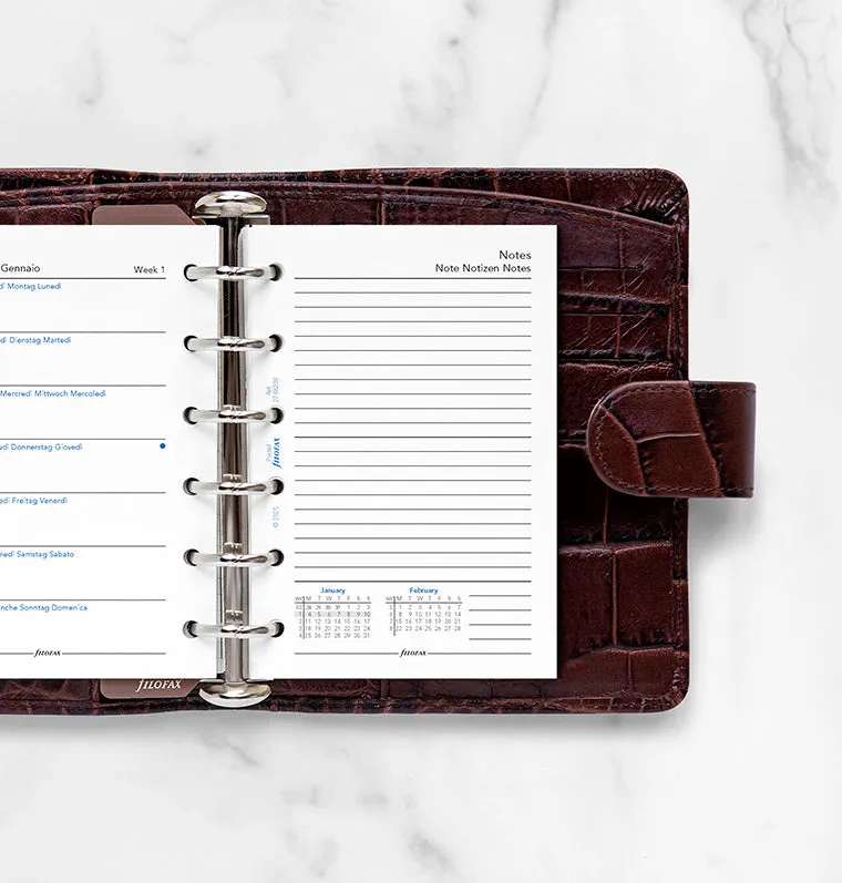 Filofax Classic Pocket recharge semaine par page 2027