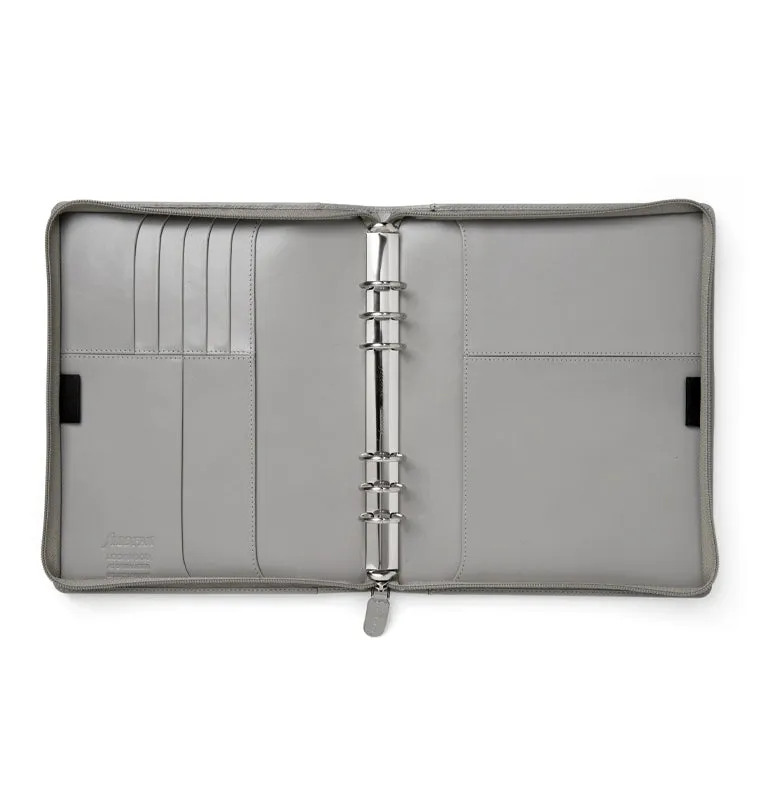 Filofax Lockwood organiseur zip A5 gris cuir