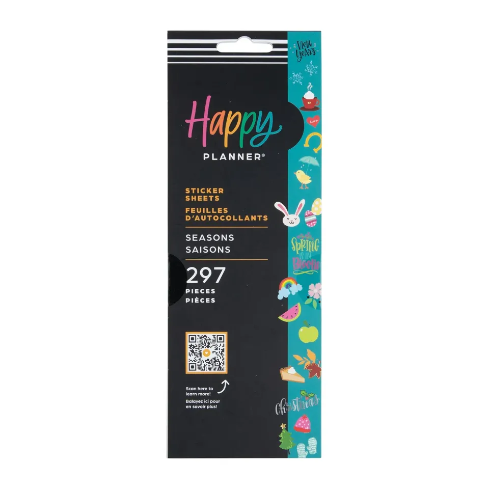 Happy Planner Seasons stickers agenda 8 planches saisonnières