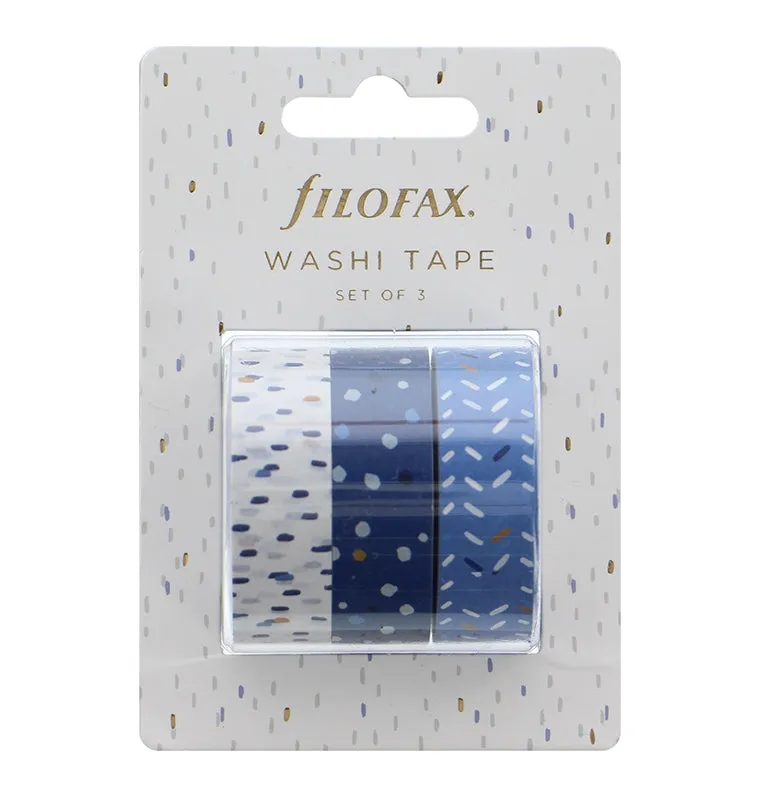Filofax Indigo set washi tape bleu 3 rouleaux