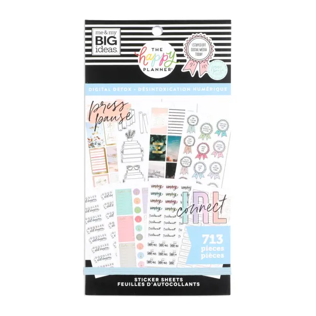 Happy Planner Digital Detox stickers value pack 713 pièces
