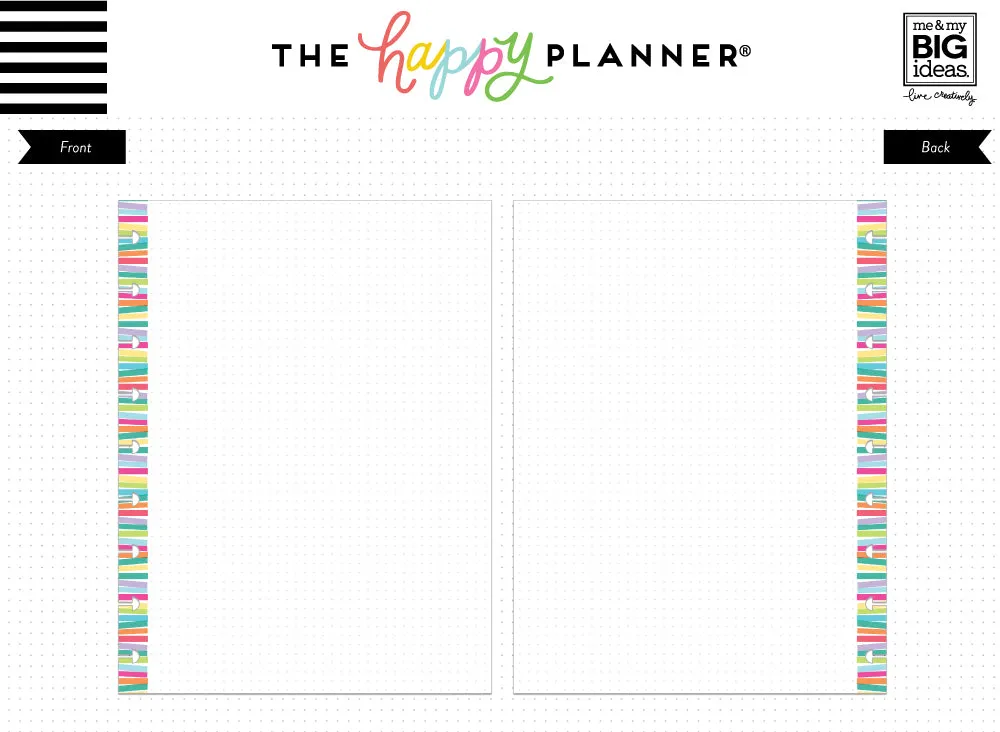 Happy Planner Multi Stripe recharge papier classic dot grid 40 feuilles