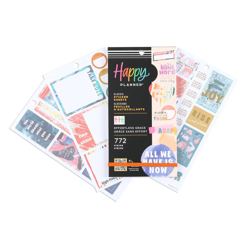 Happy Planner Effortless Grace Value Pack autocollants 772 colorés